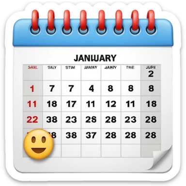 An emoji of a Calander page showing only January 30 sticker