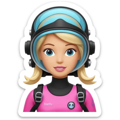 Barbie scuba diving sticker