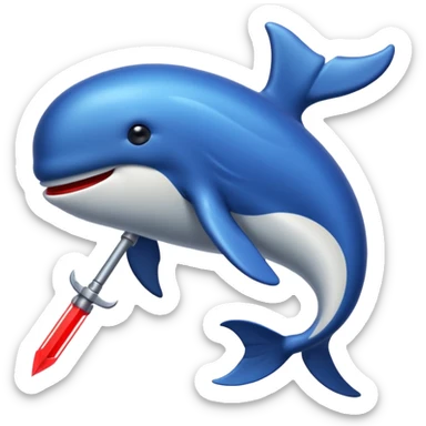 Une baleine avec un sabre laser rouge sticker