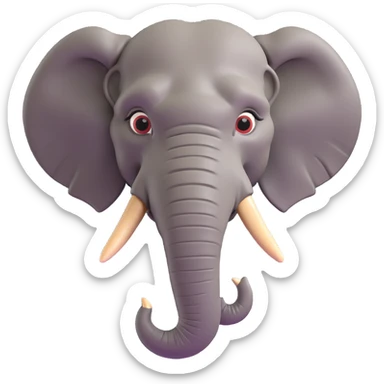 masculine elephant head, chiseled features, intense eyes, robust trunk sticker