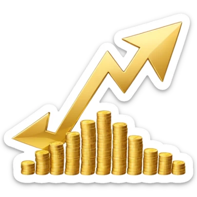 investment concept with upward arrow and money sticker