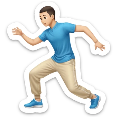 Chinese man twerking from behind angle in motion with motion blur to show he’s actively twerking his booty sticker