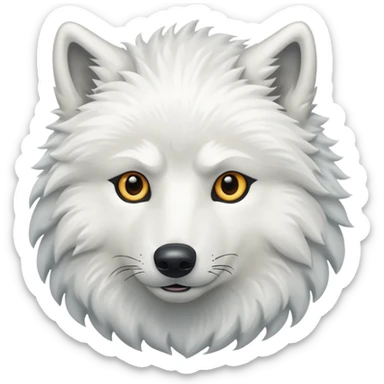 White wolf emoji sticker