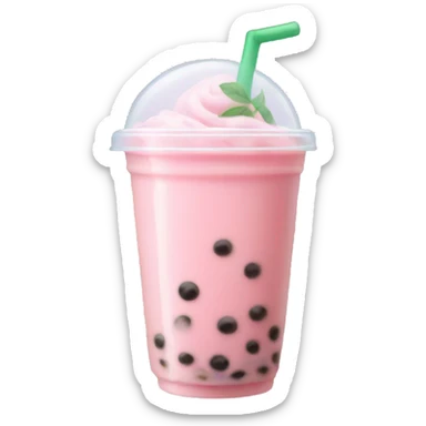 Light pink bubble tea sticker