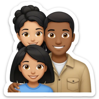 Black guy with black hair, happy to smell, his light skinned, black hair, girlfriend sticker