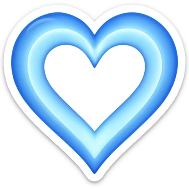 Blue flames in the shape of a pastel color all blue heart sticker