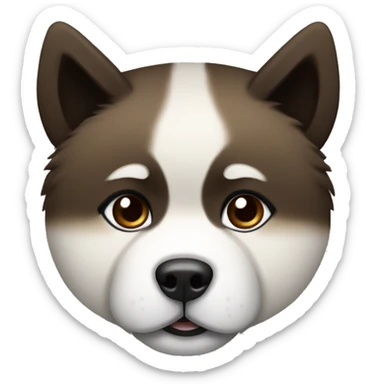 Akita with dark brown fur and black stripes  sticker