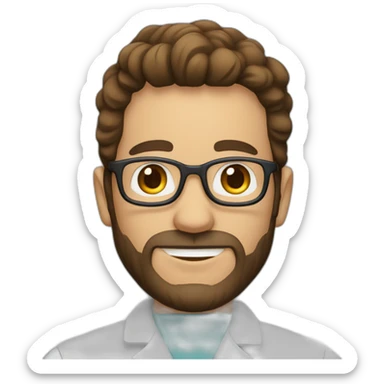 Médico, 36 anos, pele branca e sem barba sticker