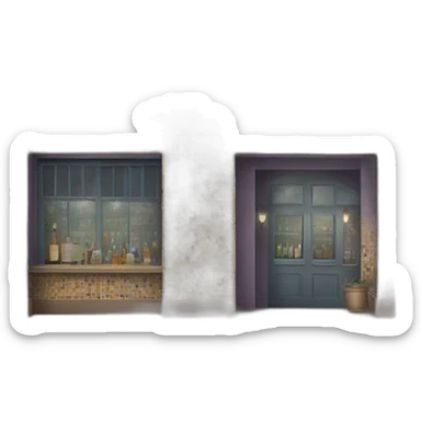 Exterior of a bar with a patchwork of tiles that spell out the words “The Mosaic” on the facade sticker