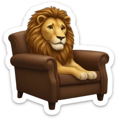 Lion on a recliner sticker