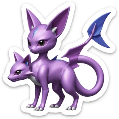 Miraidon-Sharpedo-Genesect-Espeon-Mewtwo-Fakémon-hybrid-creature (full body)  sticker
