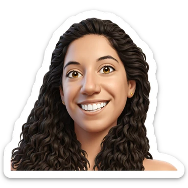 smiling girl with long hair sticker