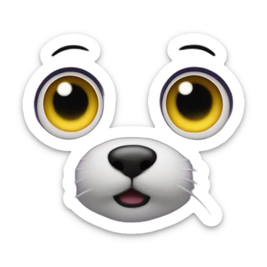 purple fur ball only with eyes sticker