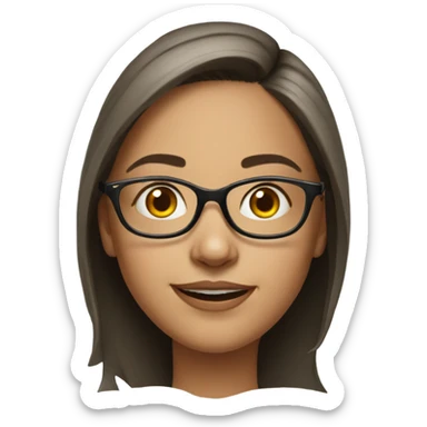 realistic portrait of girl with glasses sticker