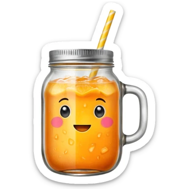 Mango drink in a mason jar  sticker