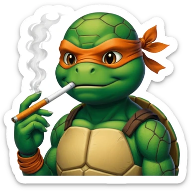 Ninja turtle smoking  sticker