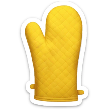 Realistic yellow oven mitt sticker