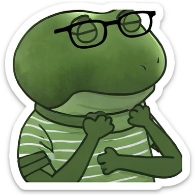 Someone choking with their arms crossed and their hands are on their neck sticker