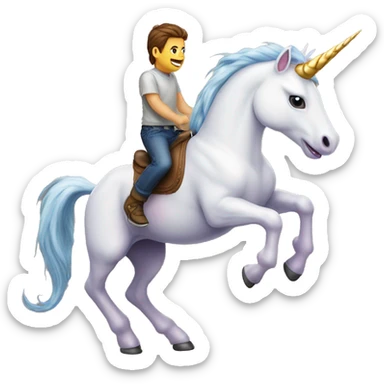 unicorn riding a dinasour sticker
