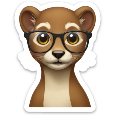 Weasel with glasses  sticker