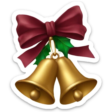 Christmas bells with a maroon bow sticker