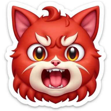  angry rage screaming loudly cryjng emoticon kawaii kitten devil very angry sticker