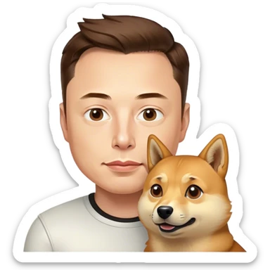 Илон Маск с Doge sticker