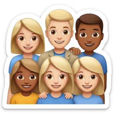 A beautiful crowd of white people sticker