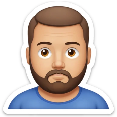 buzz cut brown hair bearded man that is chubby sticker
