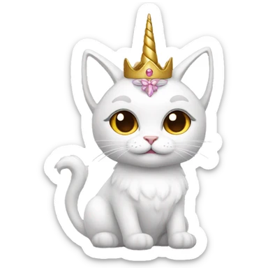 princess-cat with unicorn horn sticker