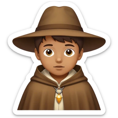 boy in pilgrim cloak looking sticker