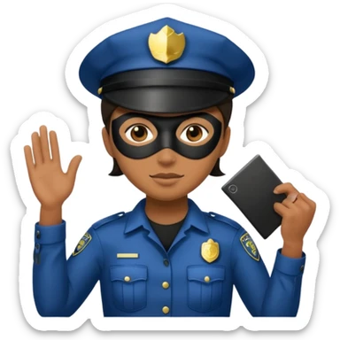 thief, Police hat, thief mask, thief dress. sticker