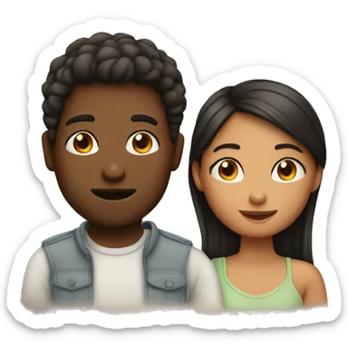 Couple in love. A girl and a boy sticker