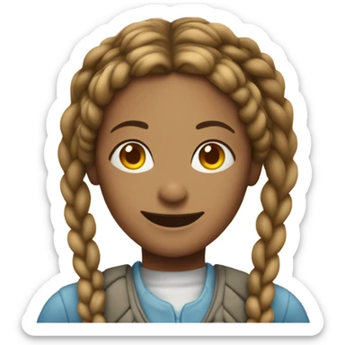 smiling woman with braids in window light sticker
