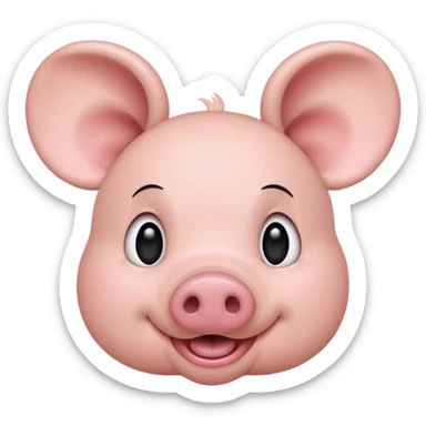 Pig with Mickey Mouse ears in Disney world sticker