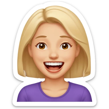 Stressed laughing woman sticker