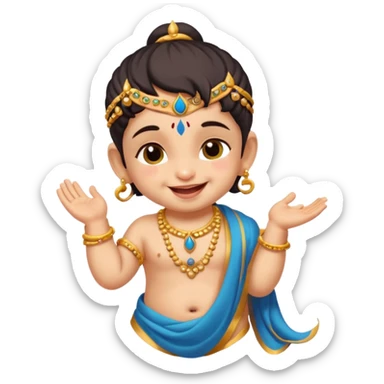 Naughty baby krisna winking  sticker