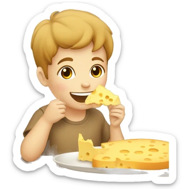 Child eating cheese and tapioca bread sticker
