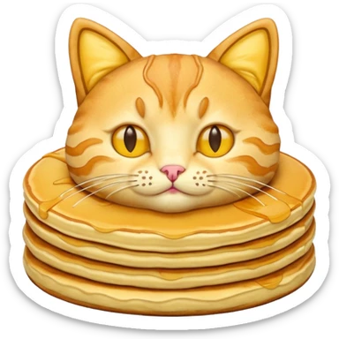 cat as pancake nice yellow pancakes sticker