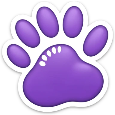 purple paw print sticker