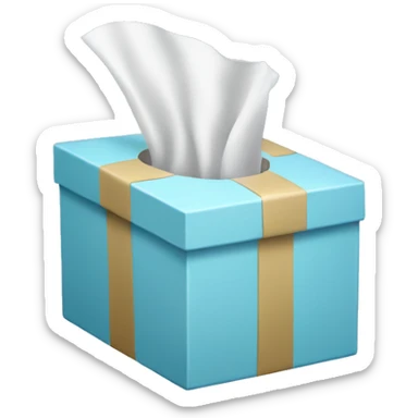 Light blue box with tissue  sticker