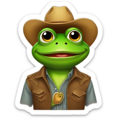 frog cowboy lgbt sticker