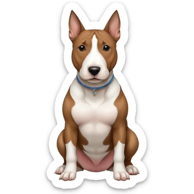 brindle english bull terrier sitting down sticker