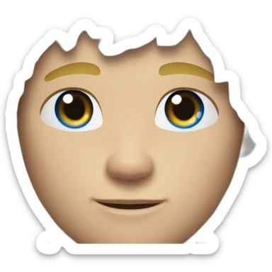 Muscular boy, shirt off, blond hair with blue eyes  sticker