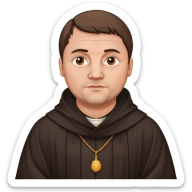 Martin Luther in monk robes sticker