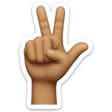 Pointing right with two fingers, like Walt Disney sticker