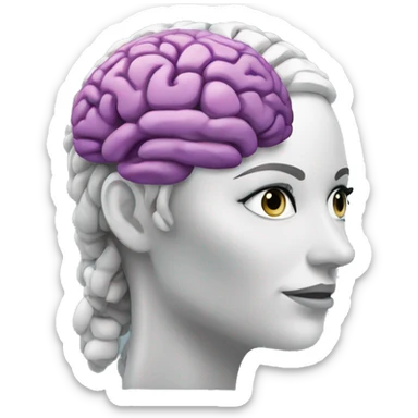 AI brain wired woman sticker