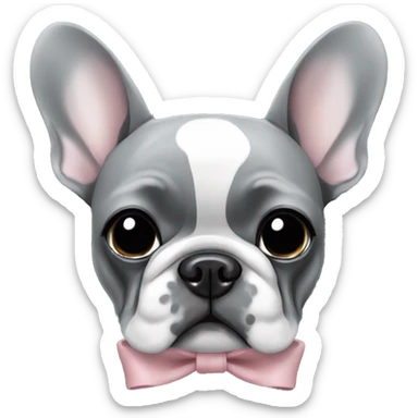 French bulldog in grey with bow sticker