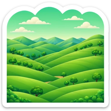 paisaje verde  sticker