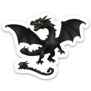 black dragons flying out of book sticker